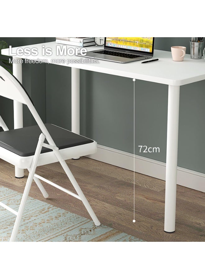TAPIT Computer Desk Home Office Work Desks Modern Writing Study PC Desk Gaming Table for Bedroom Home for Home and Office (White Desk) - Image 4